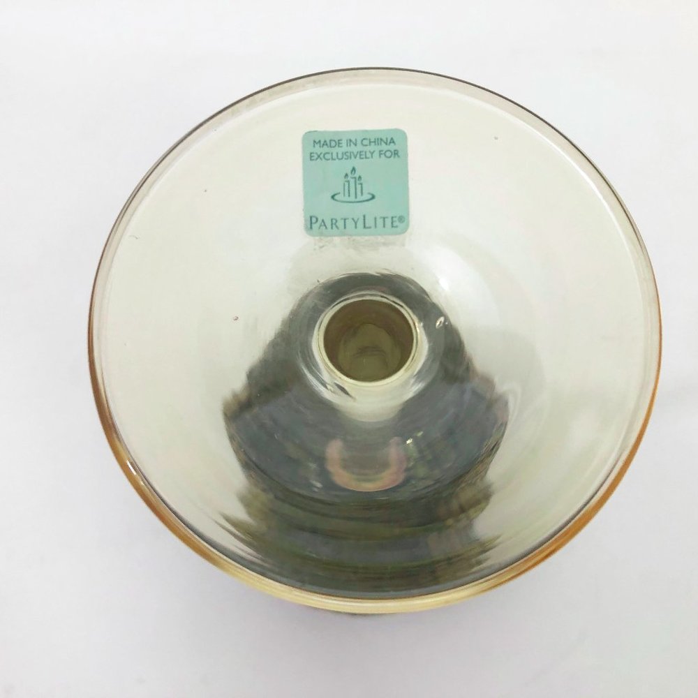 Party Lite Siena Crackle Mosaic Stemmed Tealight Holder Retired Pattern - Picture 8 of 9